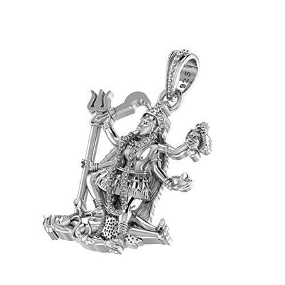 Goddess Kali Maa Sterling Silver Pendant - JAI HO INDIA