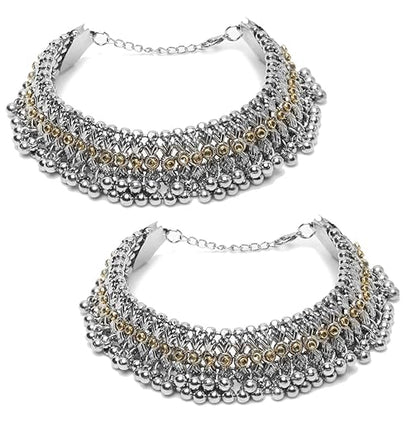 Silver Plated Bridal Anklets For Wedding
