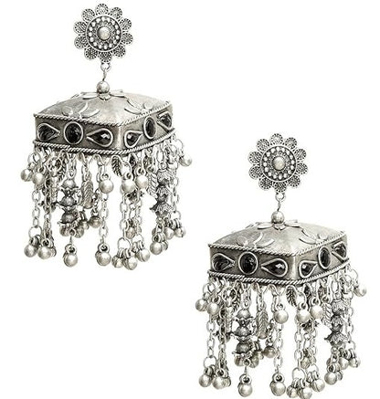 Indian Oxidized Jhumki Earrings