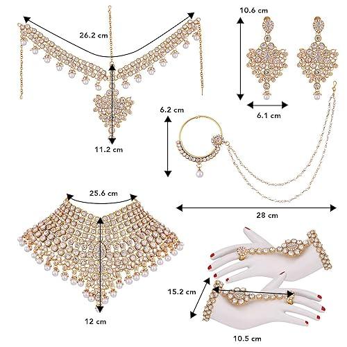 White Full Bridal Jewelry Set For Indian Wedding - JAI HO INDIA
