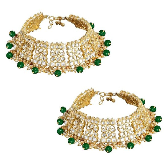 Green Bridal Anklets Payal For Wedding
