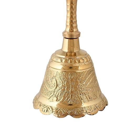 Pure Brass Bell For Temple Altar Puja Needs Home Temple Bell - JAI HO INDIA