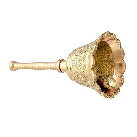 Pure Brass Bell For Temple Altar Puja Needs Home Temple Bell - JAI HO INDIA