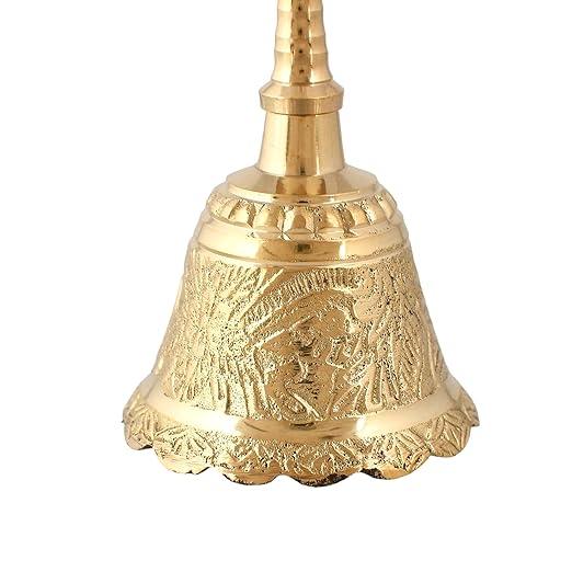 Pure Brass Bell For Temple Altar Puja Needs Home Temple Bell - JAI HO INDIA