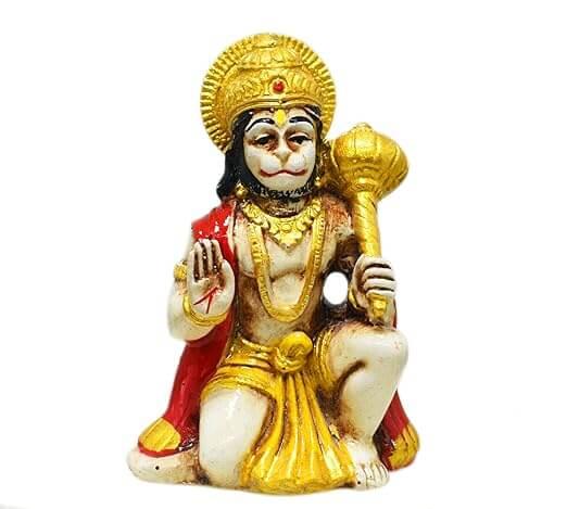 Blessing Lord Hanuman Idol For Car Dashboard In Resin Marble 2 inches Hanuman Statue - JAI HO INDIA