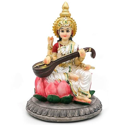 Goddess Saraswati Idol Hindu Goddess Saraswati Maa Decorative Showpiece 5 inches - JAI HO INDIA