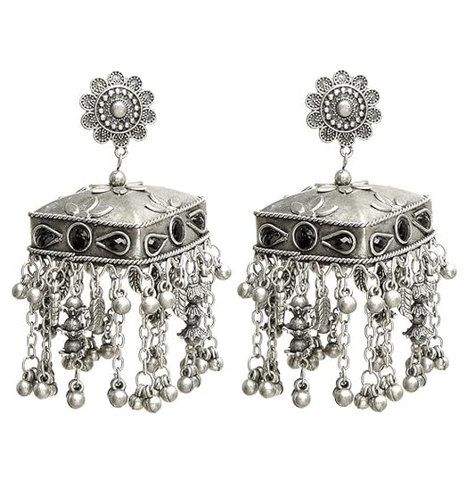 Indian Oxidized Jhumki Earrings