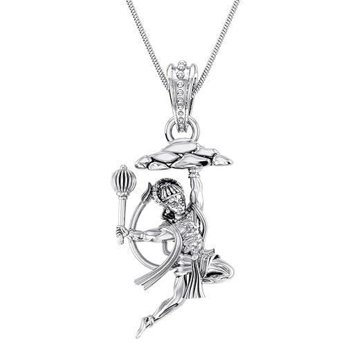 Flying Hanuman Sterling Silver Pendant - JAI HO INDIA