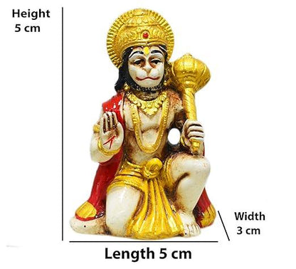 Blessing Lord Hanuman Idol For Car Dashboard In Resin Marble 2 inches Hanuman Statue - JAI HO INDIA