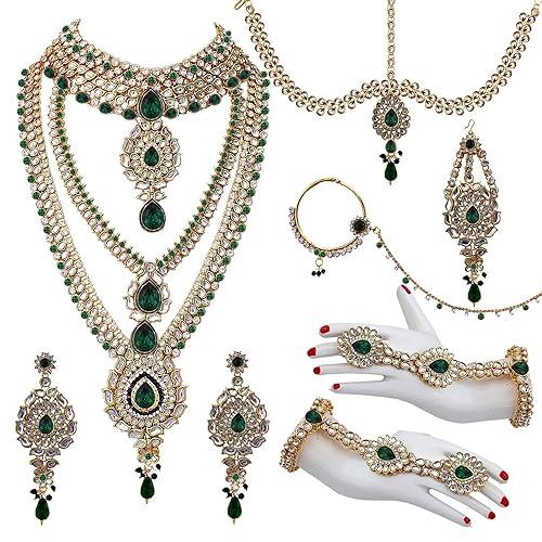 Green Full Bridal Jewelry Set For Indian Wedding - JAI HO INDIA