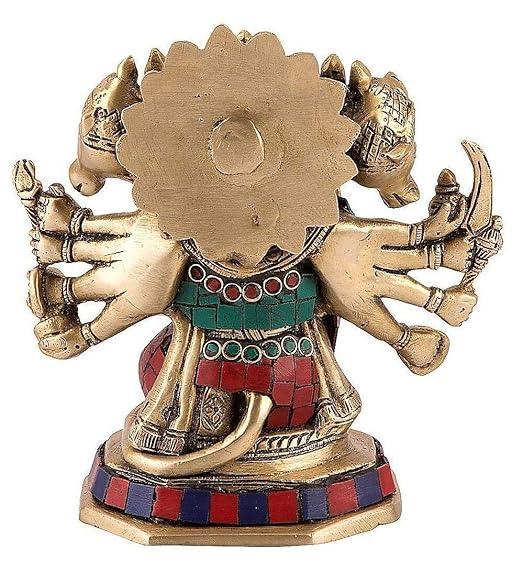 Brass Panchmukhi Hanuman Idol 7 inches Five Face Hanuman Statue 2 Kgs - JAI HO INDIA