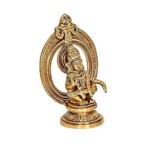 Brass Ayappa Swamy Statue Lord Ayyappan Idol 5 inches - JAI HO INDIA