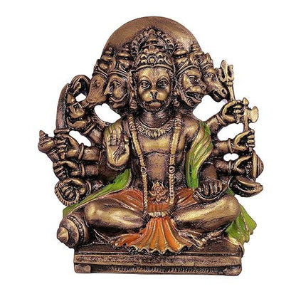 Panchmukhi Hanuman Idol For Car Dashboard In Resin 5.5 inches Five Face Hanuman Statue - JAI HO INDIA