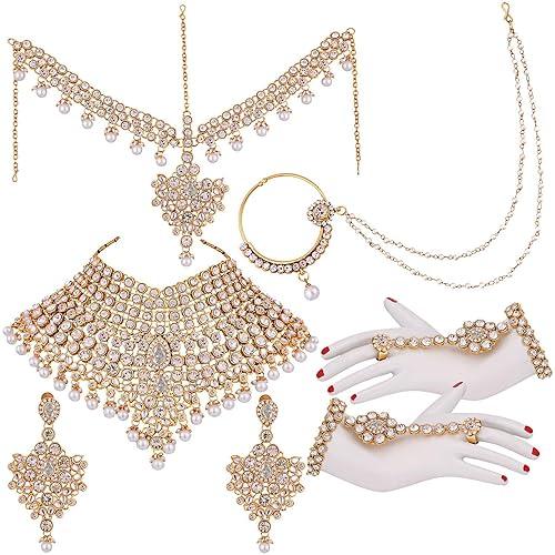 White Full Bridal Jewelry Set For Indian Wedding - JAI HO INDIA