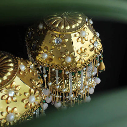 Royal Pearl Kundan Green Bridal Kaleera