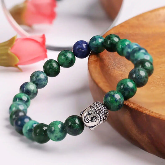 Chrysocolla Buddha Bracelet