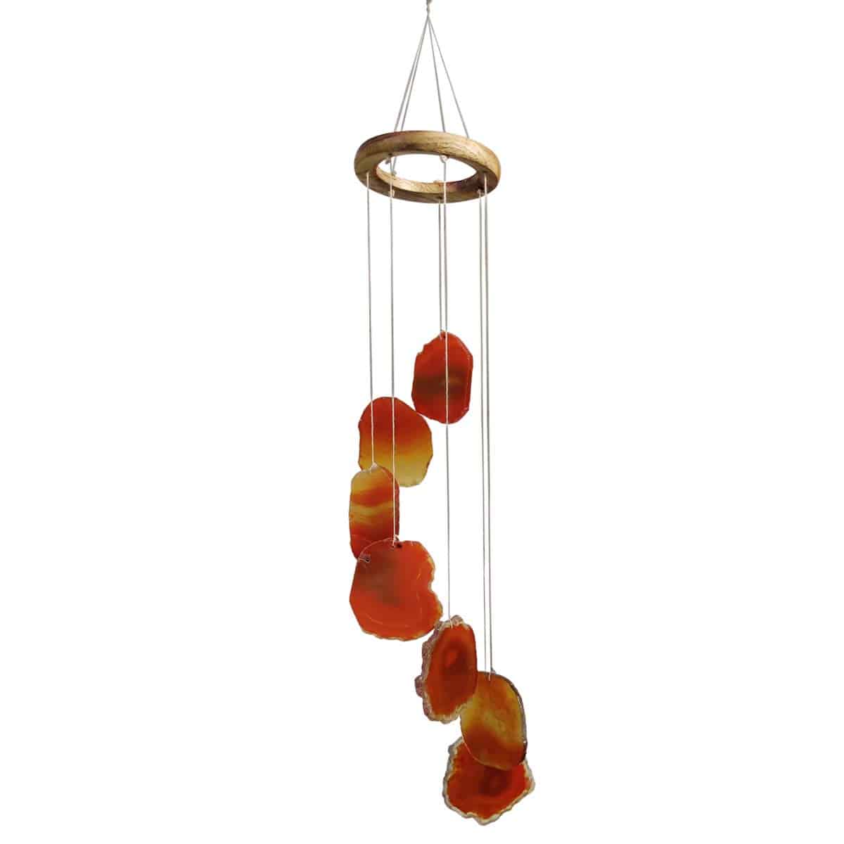 Red Agate Slice Crystal Windchime