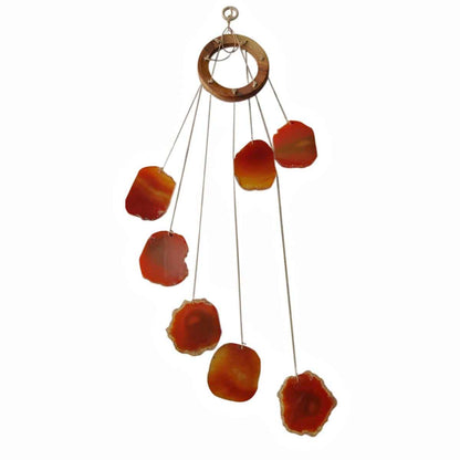 Red Agate Slice Crystal Windchime