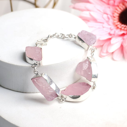 Rose Quartz Raw Bracelet