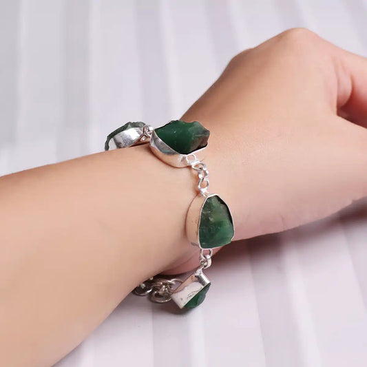 Green Jade Raw Bracelet