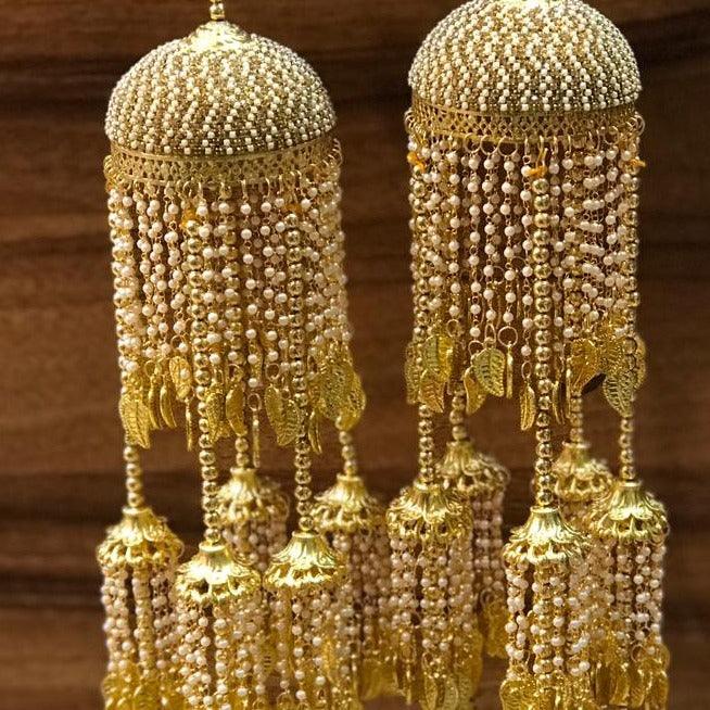 Long Golden Bridal Kaleeras Wedding Bangle Charms Bridal Punjabi Kalira For Indian Wedding - JAI HO INDIA