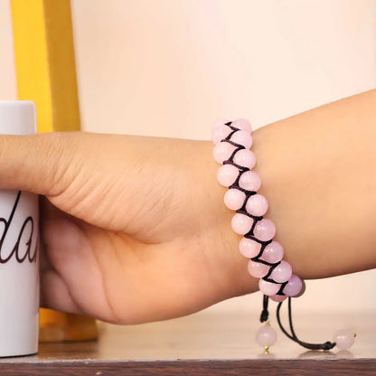 Rose Quartz Double Layered Thread Bracelet