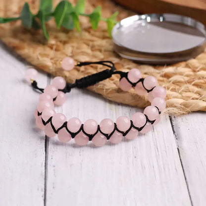 Rose Quartz Double Layered Thread Bracelet