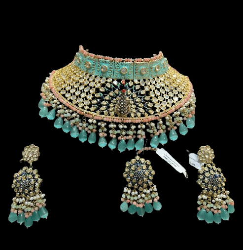 Peacock Necklace Design Kundan Jewelry Set - JAI HO INDIA