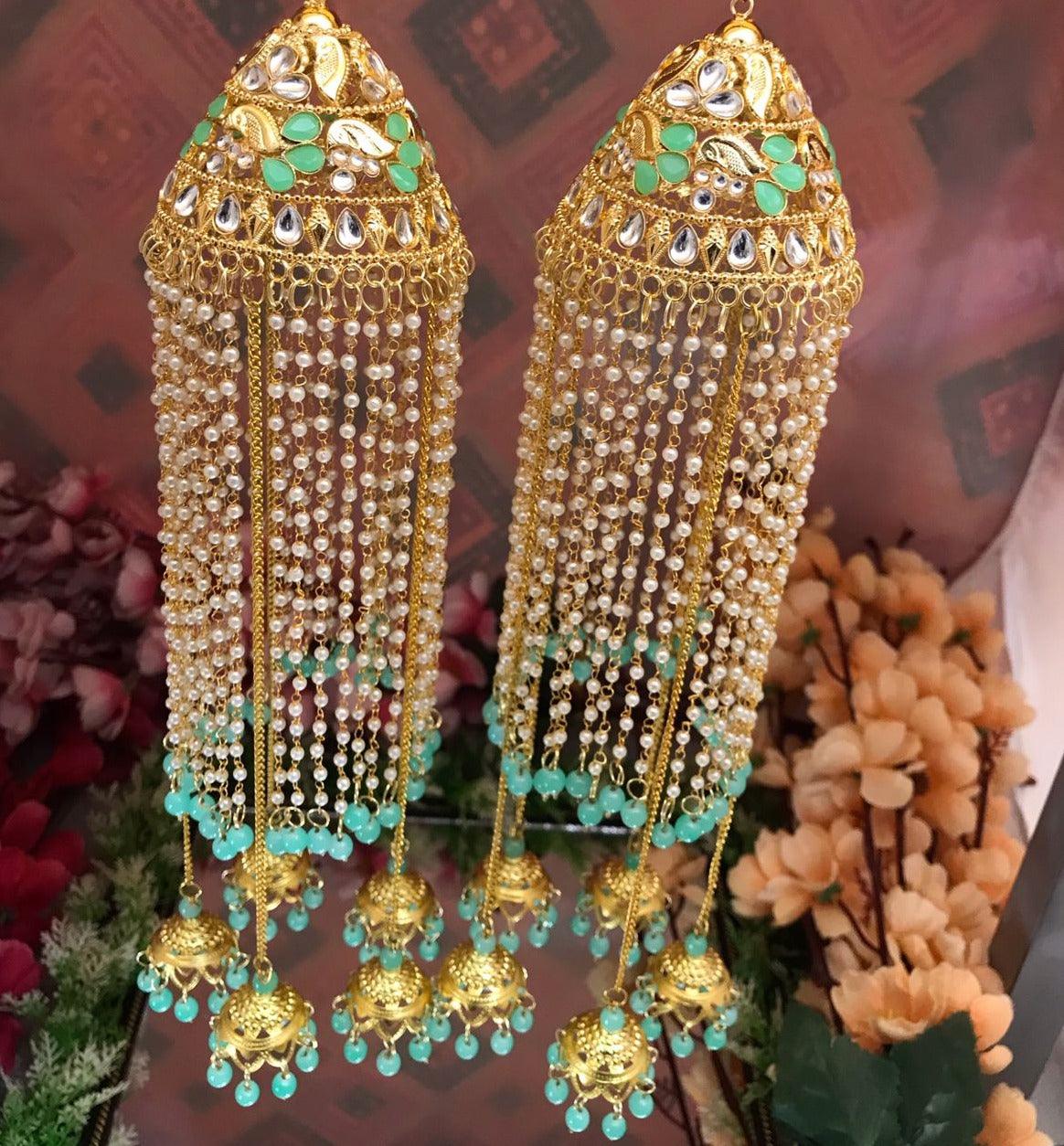 Sea Green Bridal Kaleeras Wedding Bangle Charms Bridal Punjabi Kalira For Indian Wedding - JAI HO INDIA