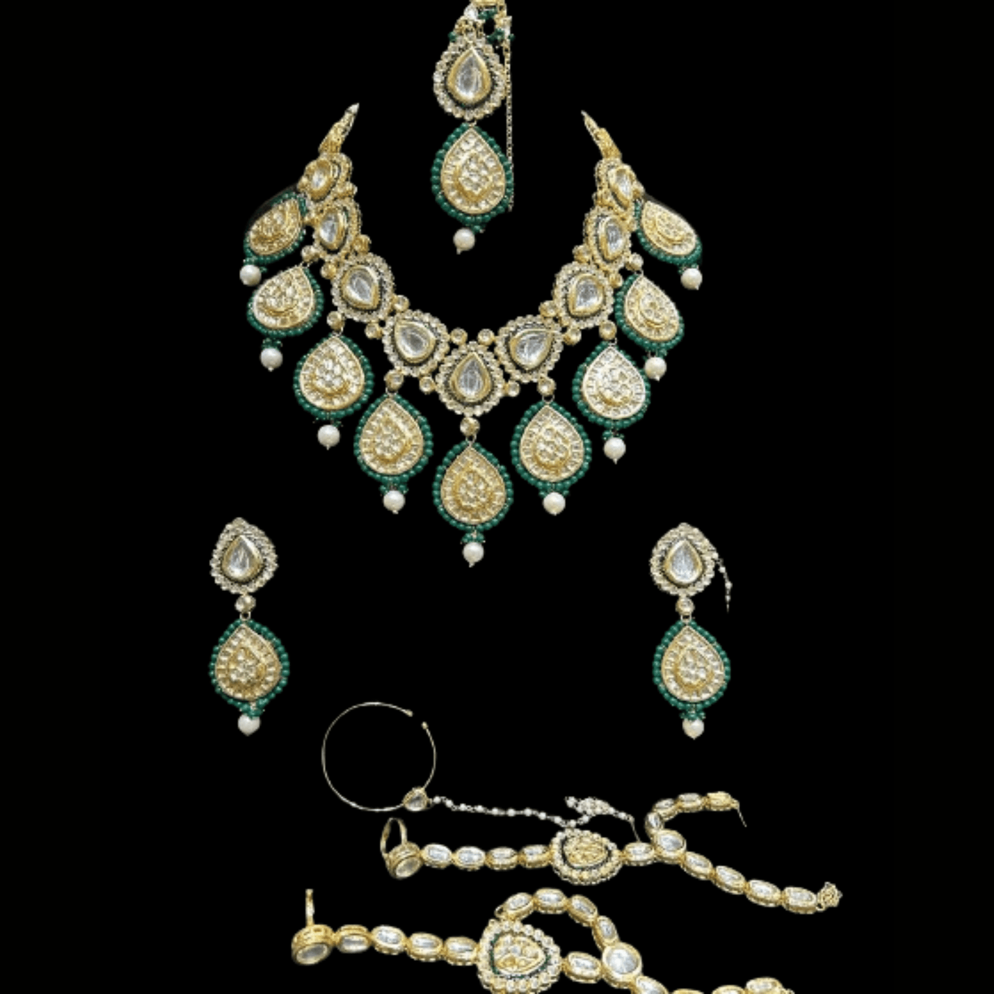 Elegant Green Bridal Jewelry Set For Indian Wedding - JAI HO INDIA