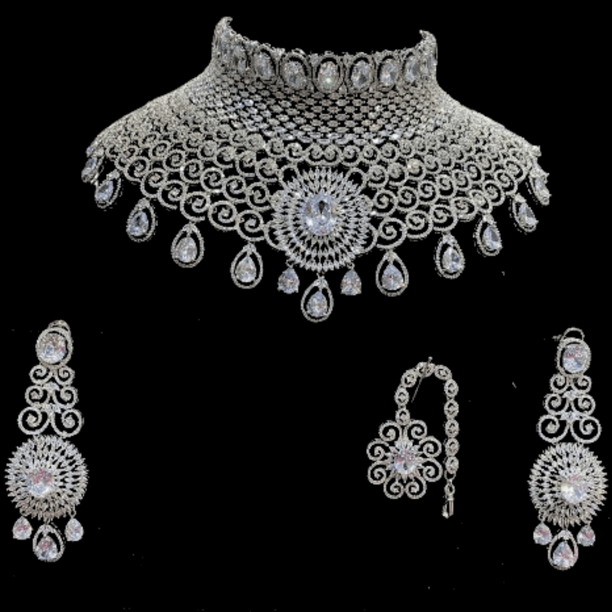 Heavy AD Jewelry Set - JAI HO INDIA