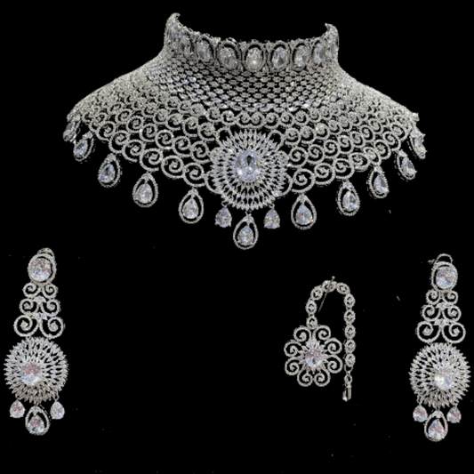 Heavy AD Jewelry Set - JAI HO INDIA