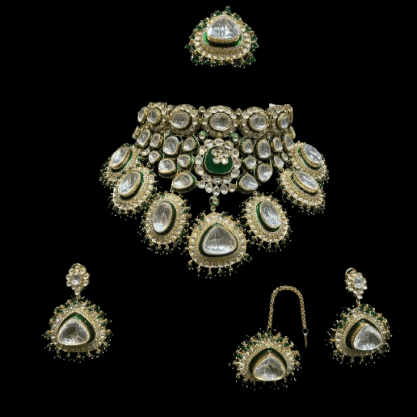 Pachi Kundan Royal Choker Elegant Rajwada Bridal Jewellery Set Indian Wedding Bridal Gold Plated Jewelry Set - JAI HO INDIA