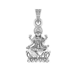 Goddess Laxmi Maa Sterling Silver Pendant - JAI HO INDIA