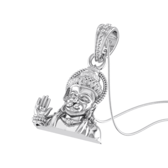 Lord Hanuman Blessing Sterling Silver Pendant - JAI HO INDIA