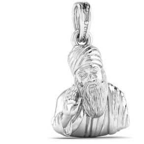 Guru Nanak Dev Ji Blessing Sterling Silver Pendant - JAI HO INDIA