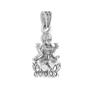 Goddess Laxmi Maa Sterling Silver Pendant - JAI HO INDIA