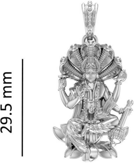 Lord Vishnu Sterling Silver Pendant - JAI HO INDIA