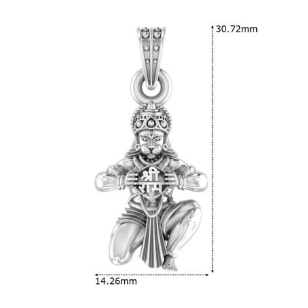 Lord Hanuman Open Chest Sterling Silver Pendant - JAI HO INDIA