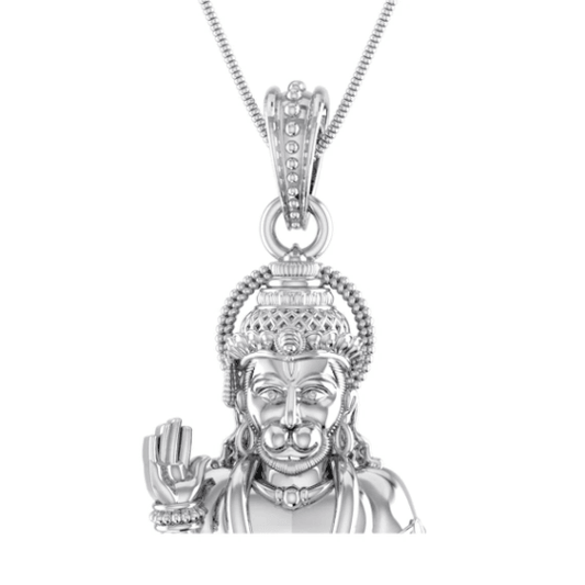 Lord Hanuman Blessing Sterling Silver Pendant - JAI HO INDIA