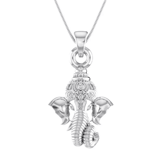 Lord Ganesha Sterling Silver Pendant - JAI HO INDIA