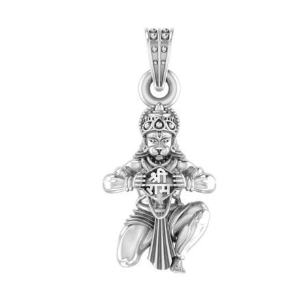 Lord Hanuman Open Chest Sterling Silver Pendant - JAI HO INDIA