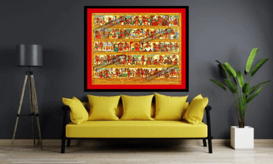 Shree Hanuman Chalisa Painting (English) Canvas Print By Poonam Deepak - JAI HO INDIA