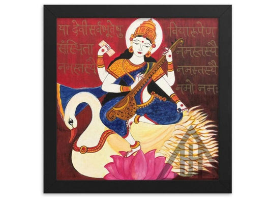 Goddess Saraswati Maa Painting Print - JAI HO INDIA
