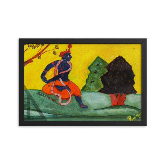 Dancing Lord Krishna Painting .