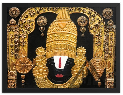 Venketeshwara Tirupati Balaji Cone Art 3D Painting 16"x20" 1.2Kgs by Apoorva Wadhawan