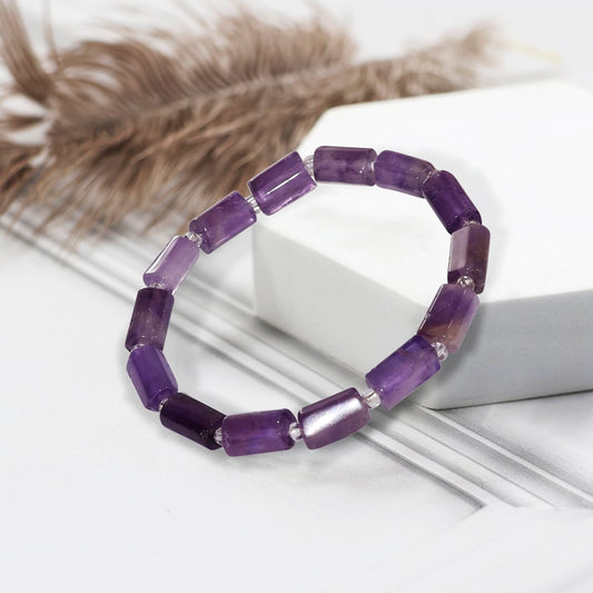 Amethyst Rectangle Beads Bracelet