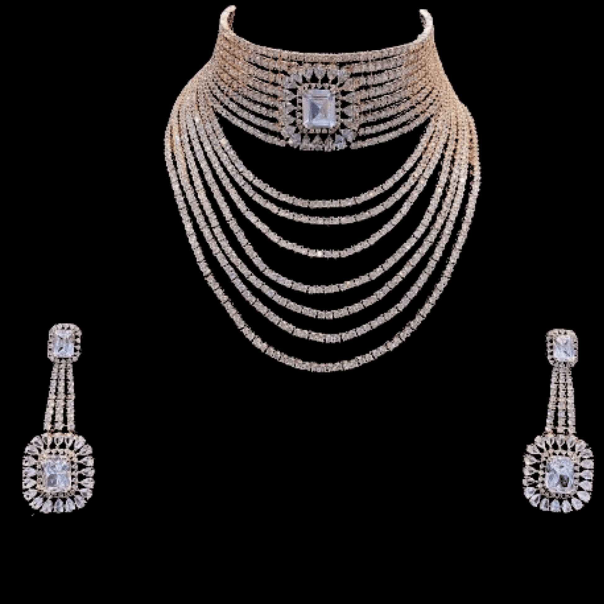 Victoria Style American Diamond AD Choker - JAI HO INDIA